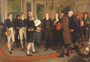 La firma del Tratado de Gante, Nochebuena de 1814, 1914 de Amedee Forestier